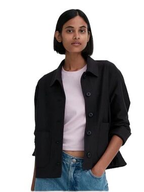 Uniqlo Jersey Relaxed Short Minimalist Capsule Preppy Oversized Jacket in Pink S